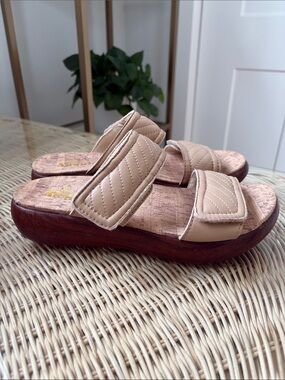Alegria Quilted Double-Strap Leather Slide Sandals 39 NWOT